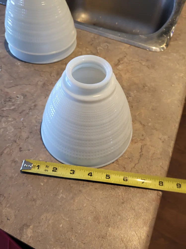 White Glass Light Fixture Shades (Set of 3) image indicator(4)