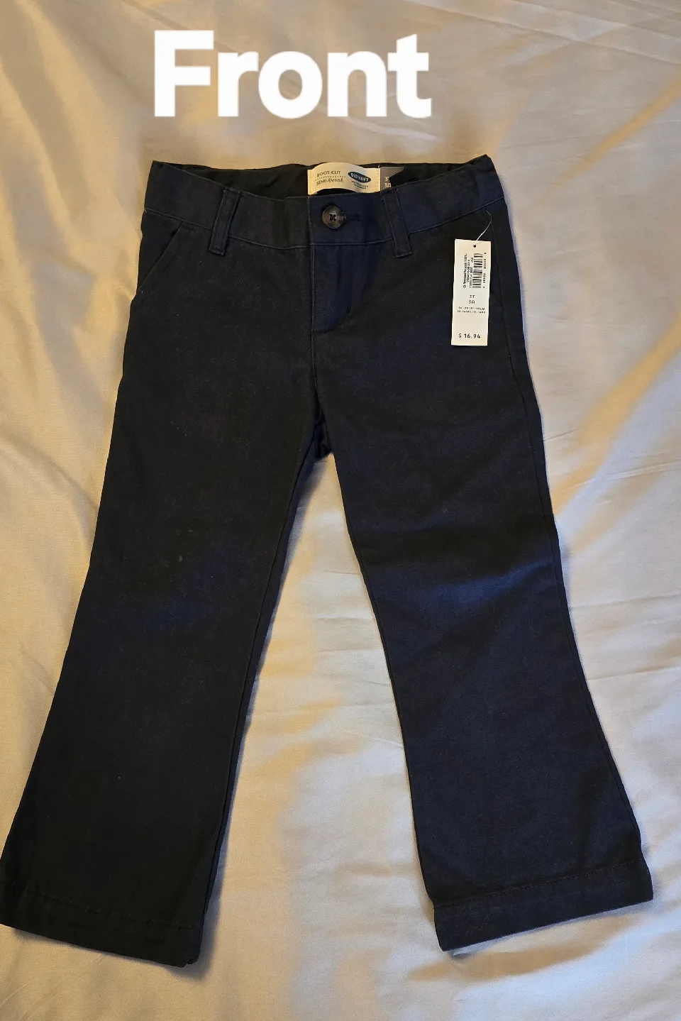 NEW! Girls Blue Old Navy Boot Cut Uniform Khaki Pants - Size 3T thumbnail