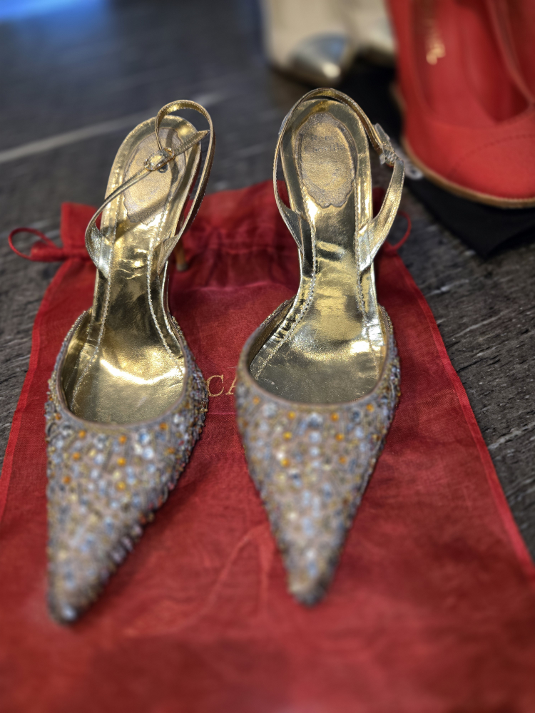 Rene Caovilla Embellished Slingback Heels
