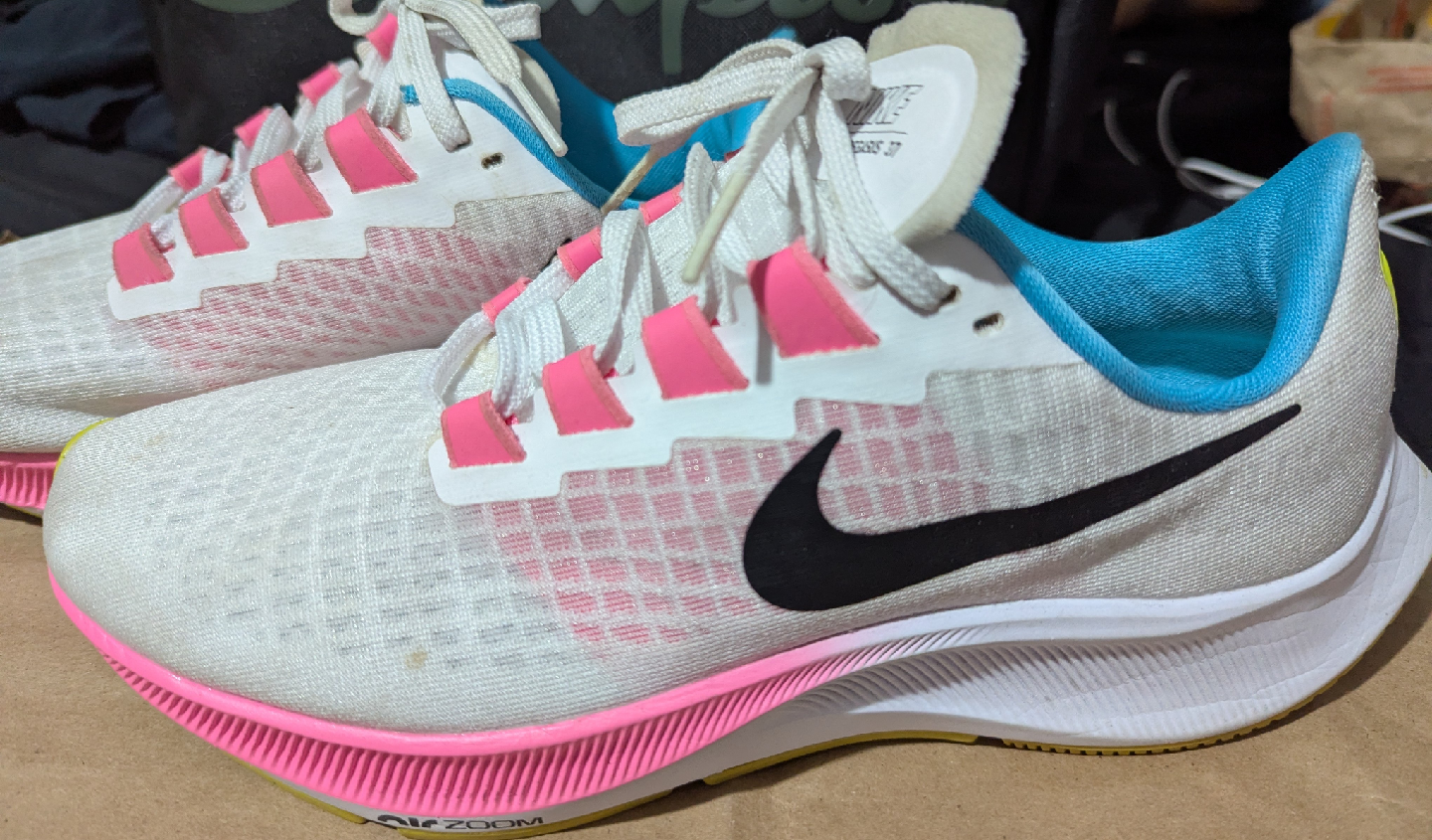 Nike Air Zoom Pegasus 37 White Pink Glow running shoe 8.5 womens