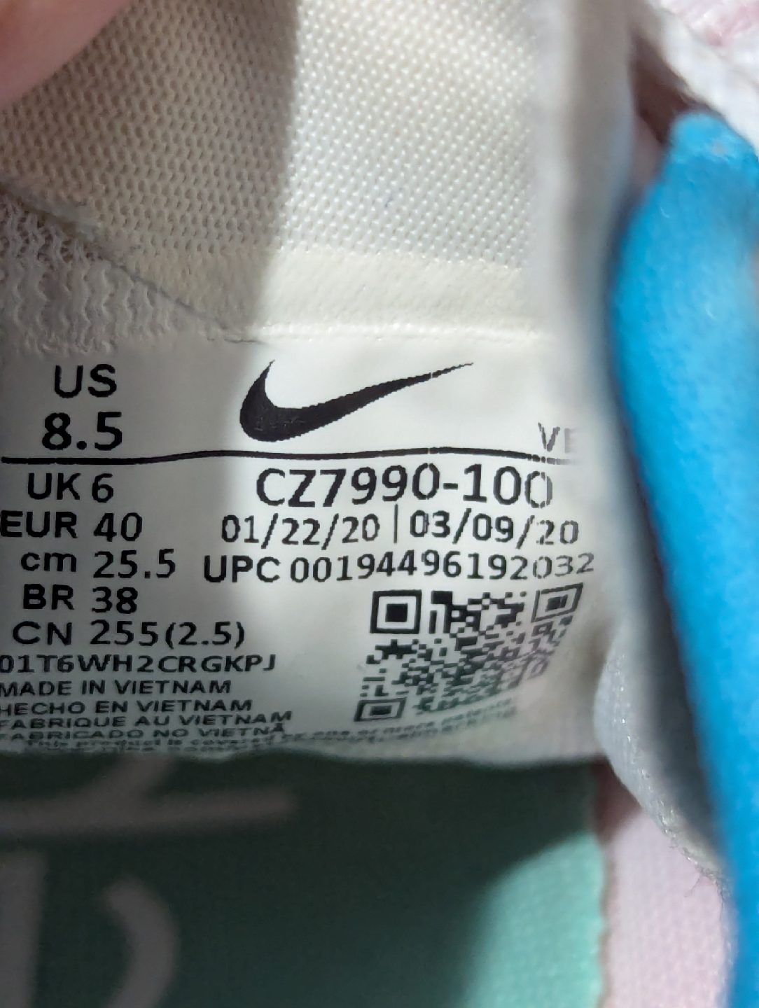Nike Air Zoom Pegasus 37 White Pink Glow running shoe 8.5 womens - photo 3