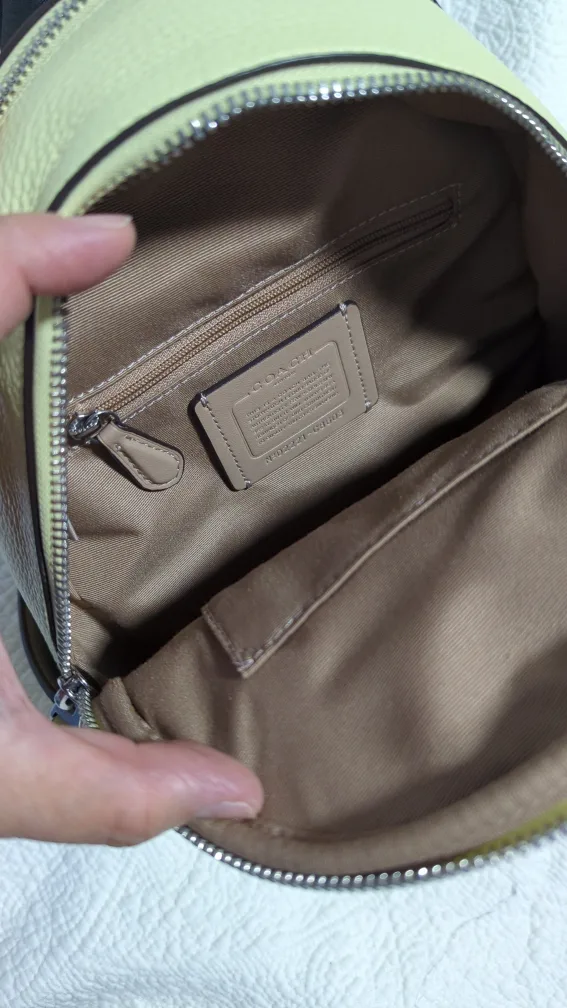 New Coach LTH MN CT BP Pale Lime Backpack image indicator(4)