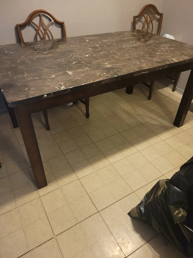 Dining Table with Marble-look Top image indicator(2)