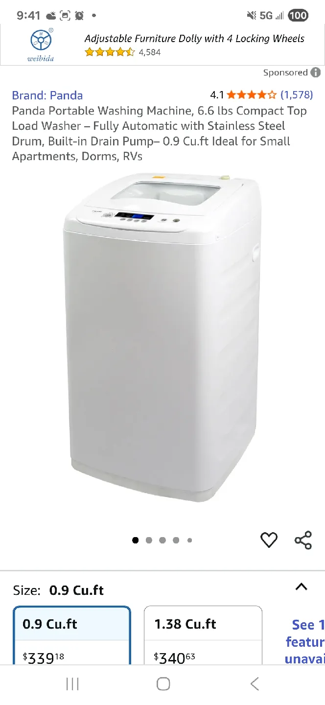WOULD LIKE GONE ASAP. Panda Portable Washing Machine - 0.9 Cu.ft image indicator(4)