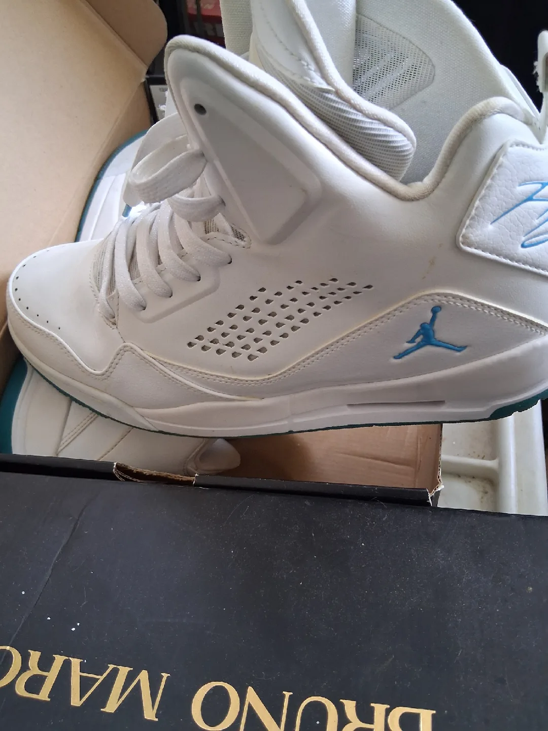 Jordan Flight 45 High White/Blue Shoes image indicator(2)