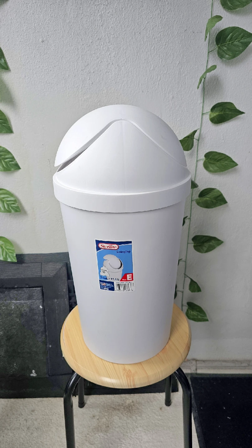 Sterilite 3 Gal White Swing-Top Wastebasket - photo 3
