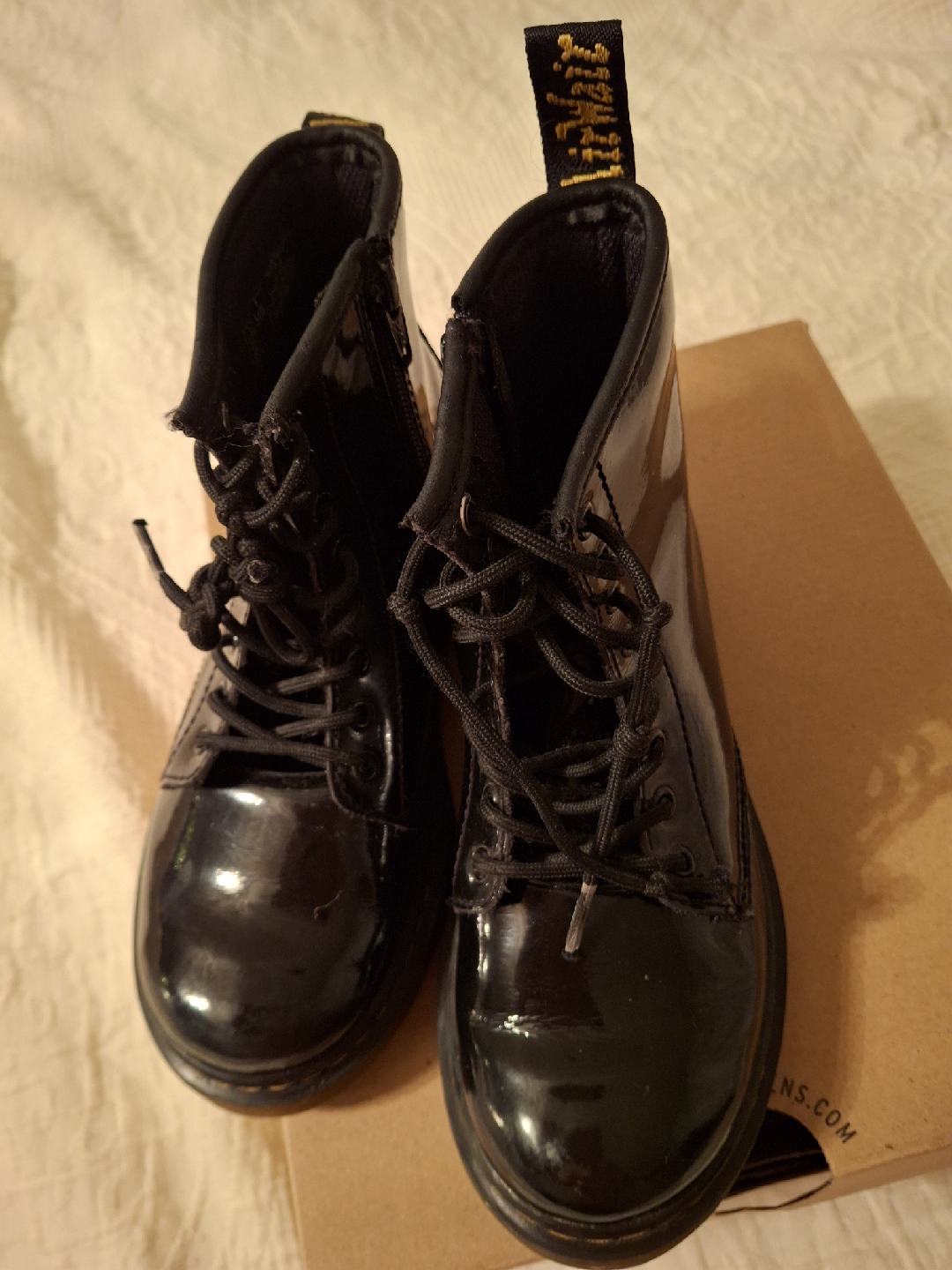 Dr. Martens 1460 J Black Patent Boots - Size 1 US - photo 3