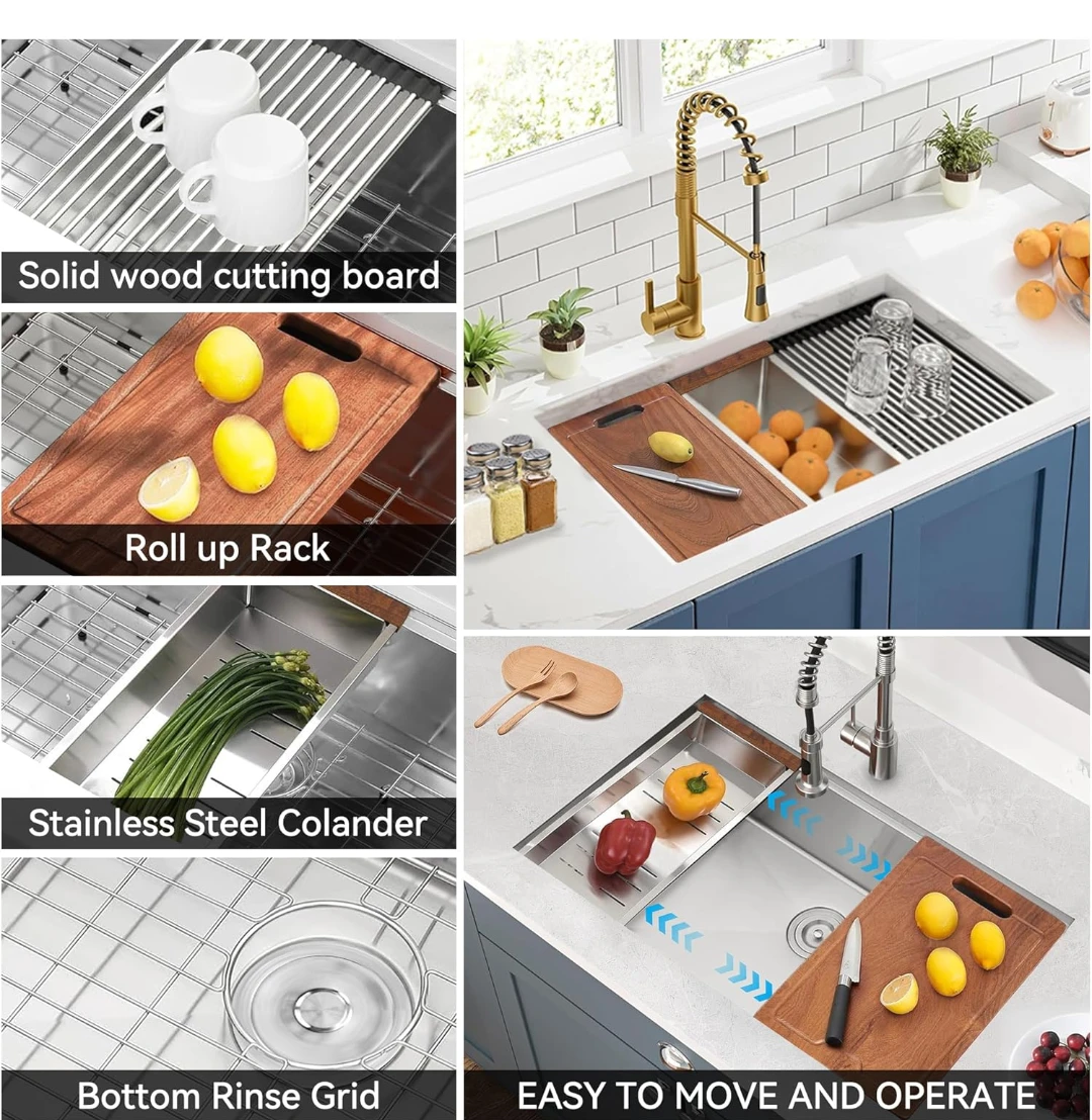 Stainless Steel Kitchen Sink 33"x19" - photo 4