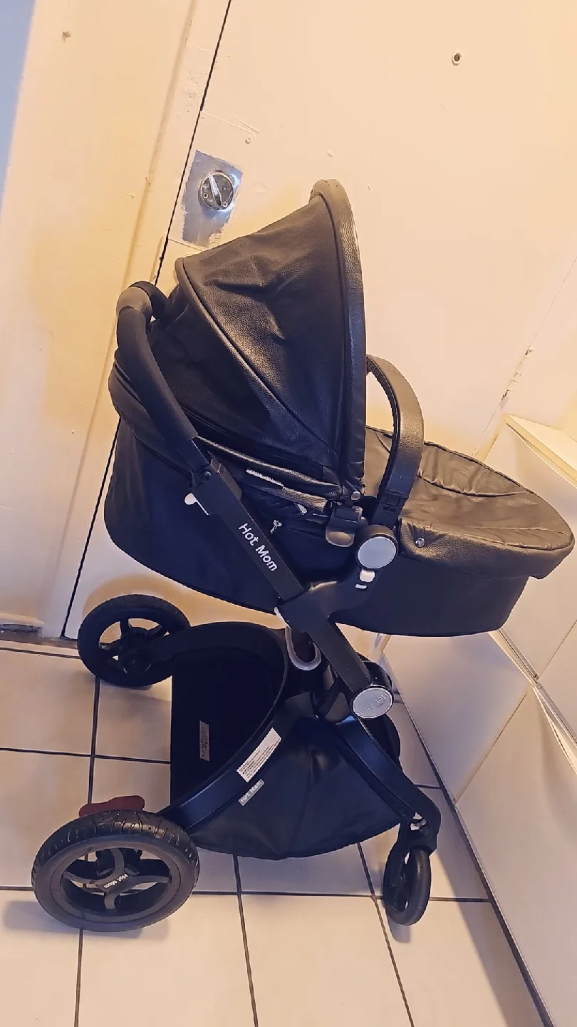 Hot Mom Black Stroller image indicator(4)
