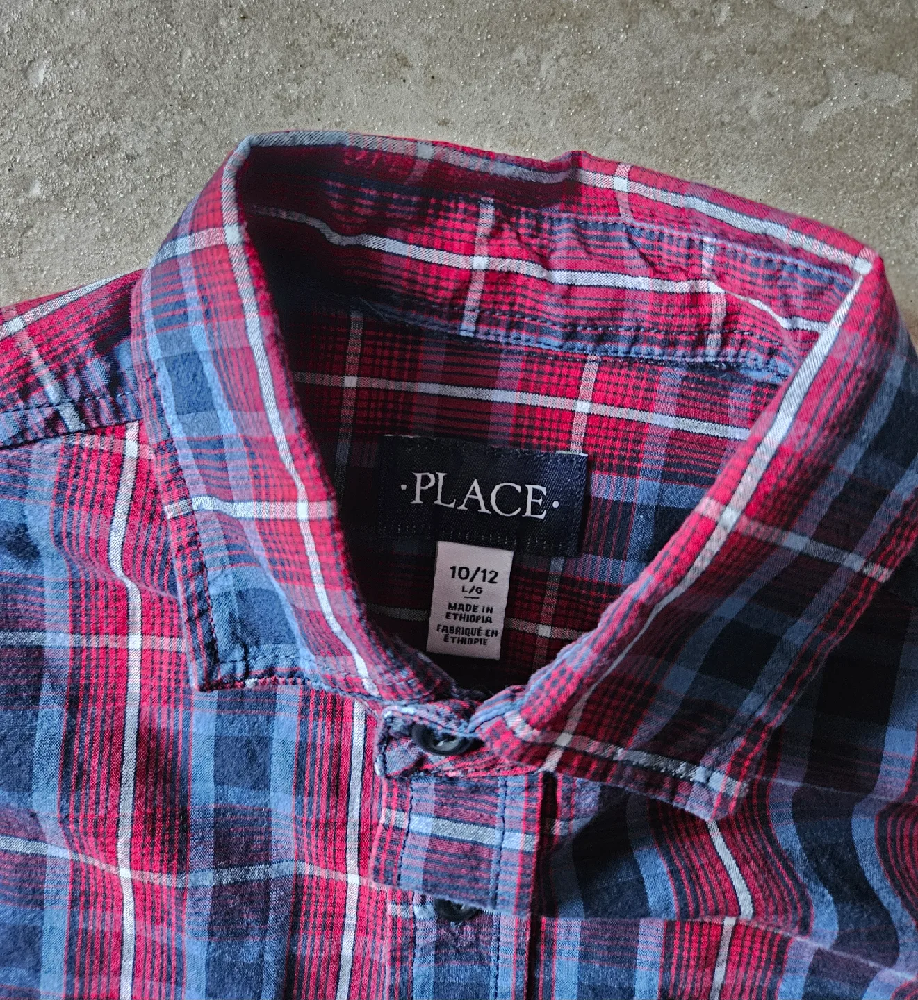 Size Large 10/12 - Children's Place Plaid Button-Down Shirt image indicator(2)