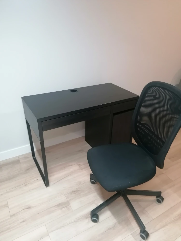 Black Desk and Chair Set
