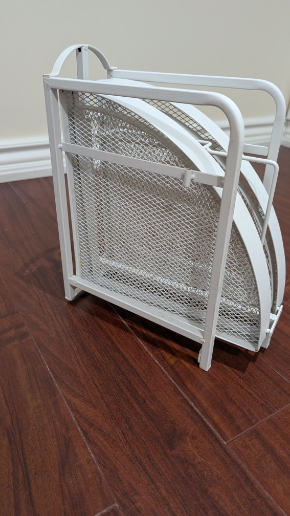 White Metal Folding Corner Shelf - photo 2