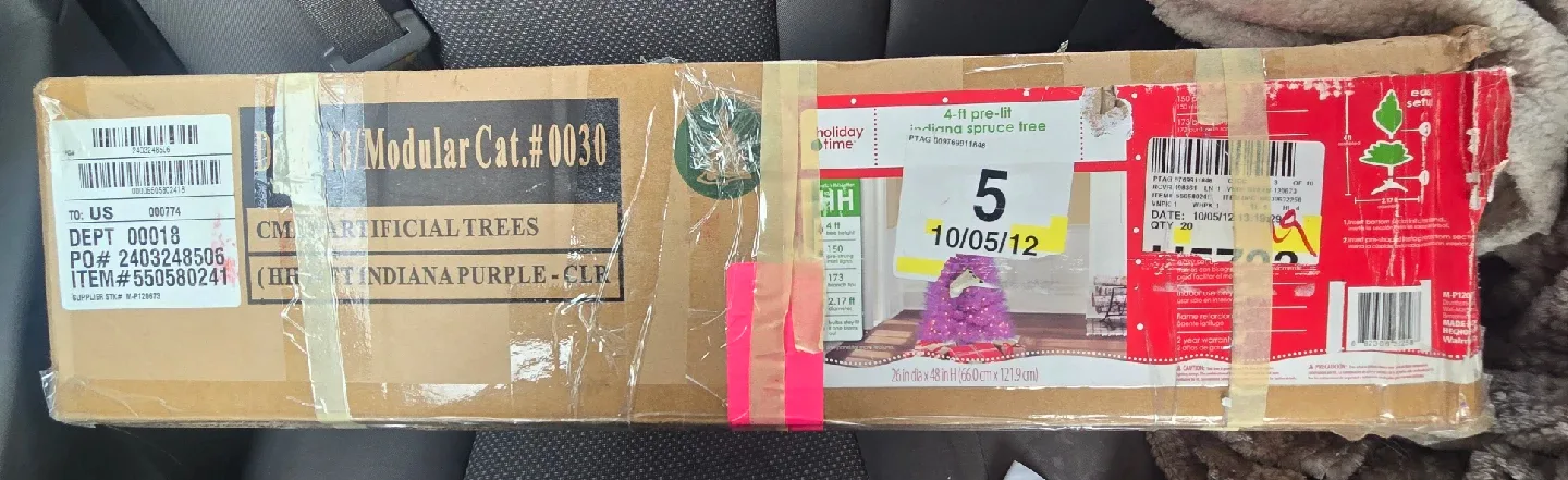 4 Foot Purple Artificial Christmas Tree with Pre-Strung Lights image indicator(6)