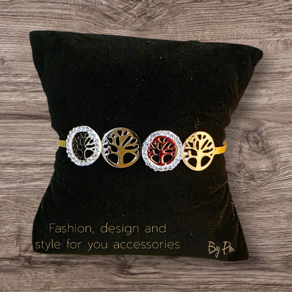 Gold 'Tree of Life' Bangle Bracelet - photo 3
