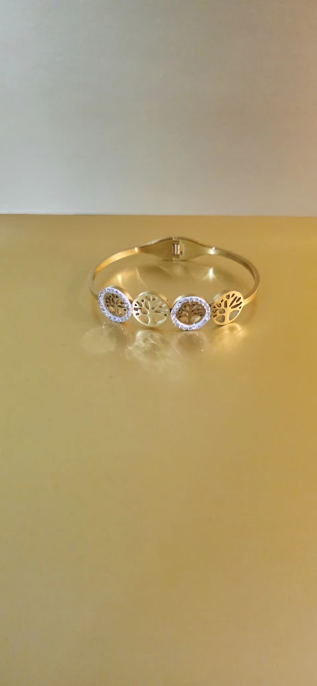 Gold 'Tree of Life' Bangle Bracelet - photo 4