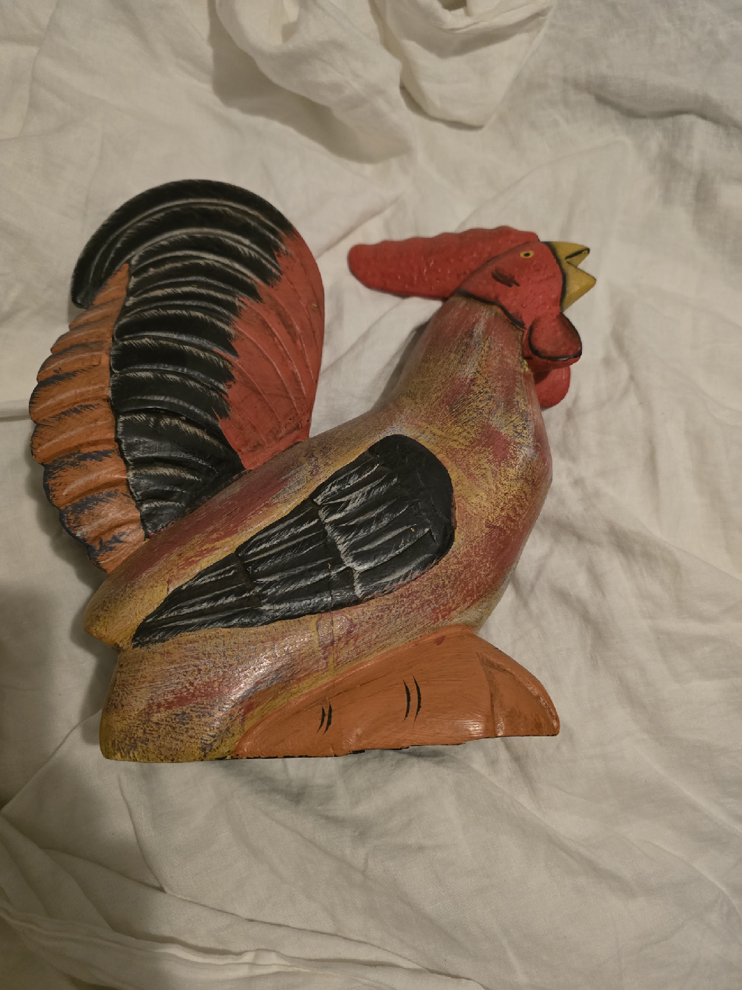 Huge Wooden Rooster Decoration Folk Lucky CHARM