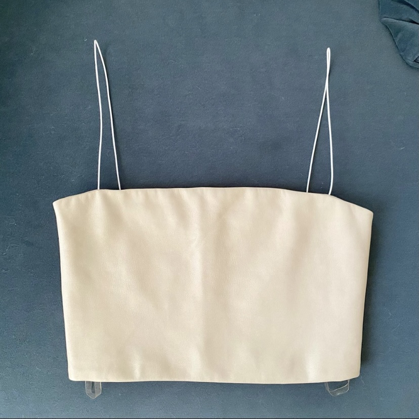 Meshki PU Leather Cream Top Size XS - photo 5