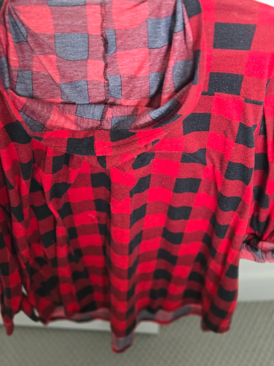 mySTYLE Red & Black Plaid 2X Top image indicator(5)