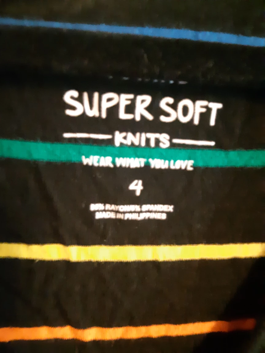 Super Soft Knits Rainbow Striped Top - Size 4 - photo 3