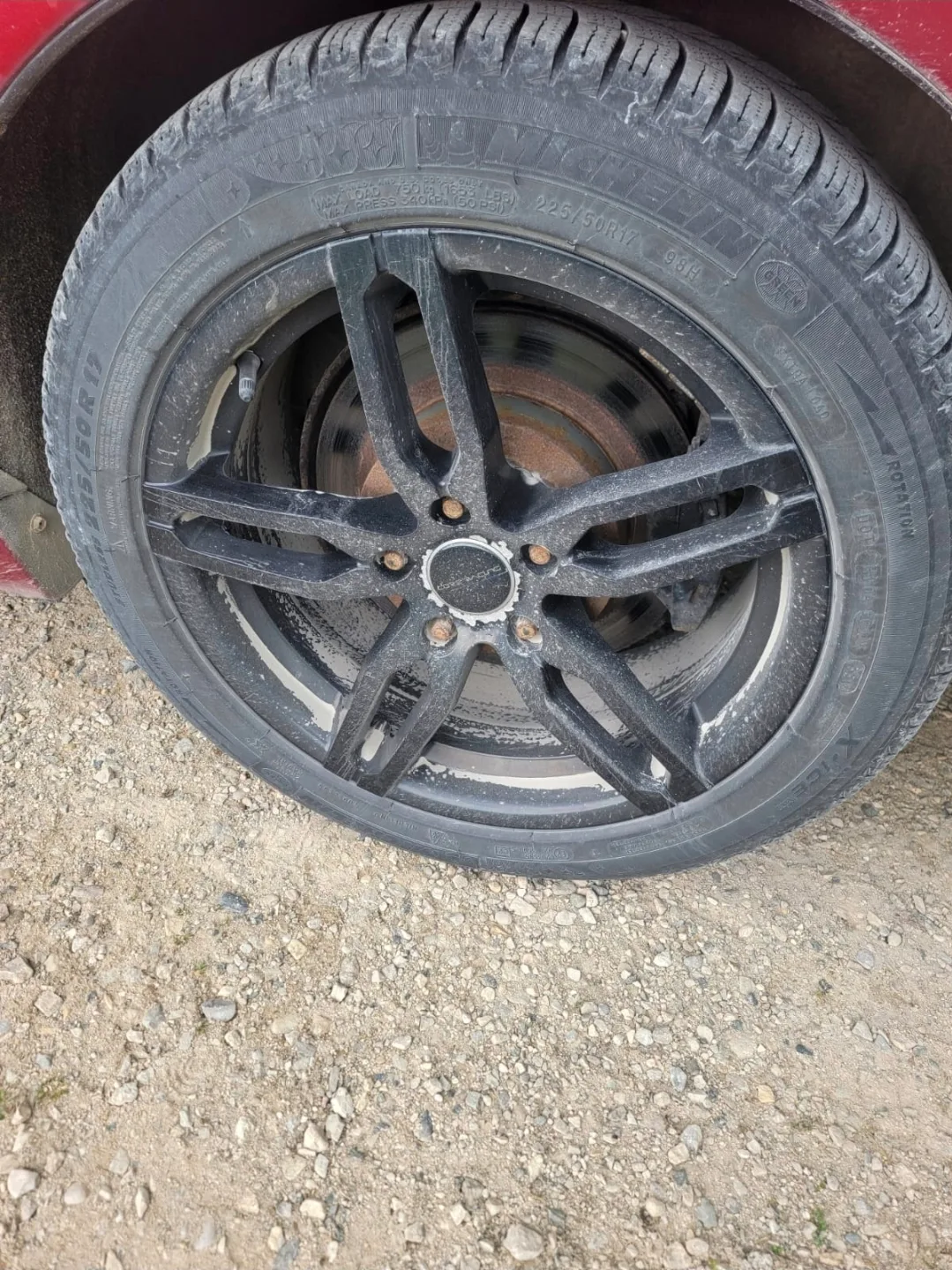 SOLD-Michelin X-Ice, 225/50R17 Tire on Black Alloy Rim image indicator(7)