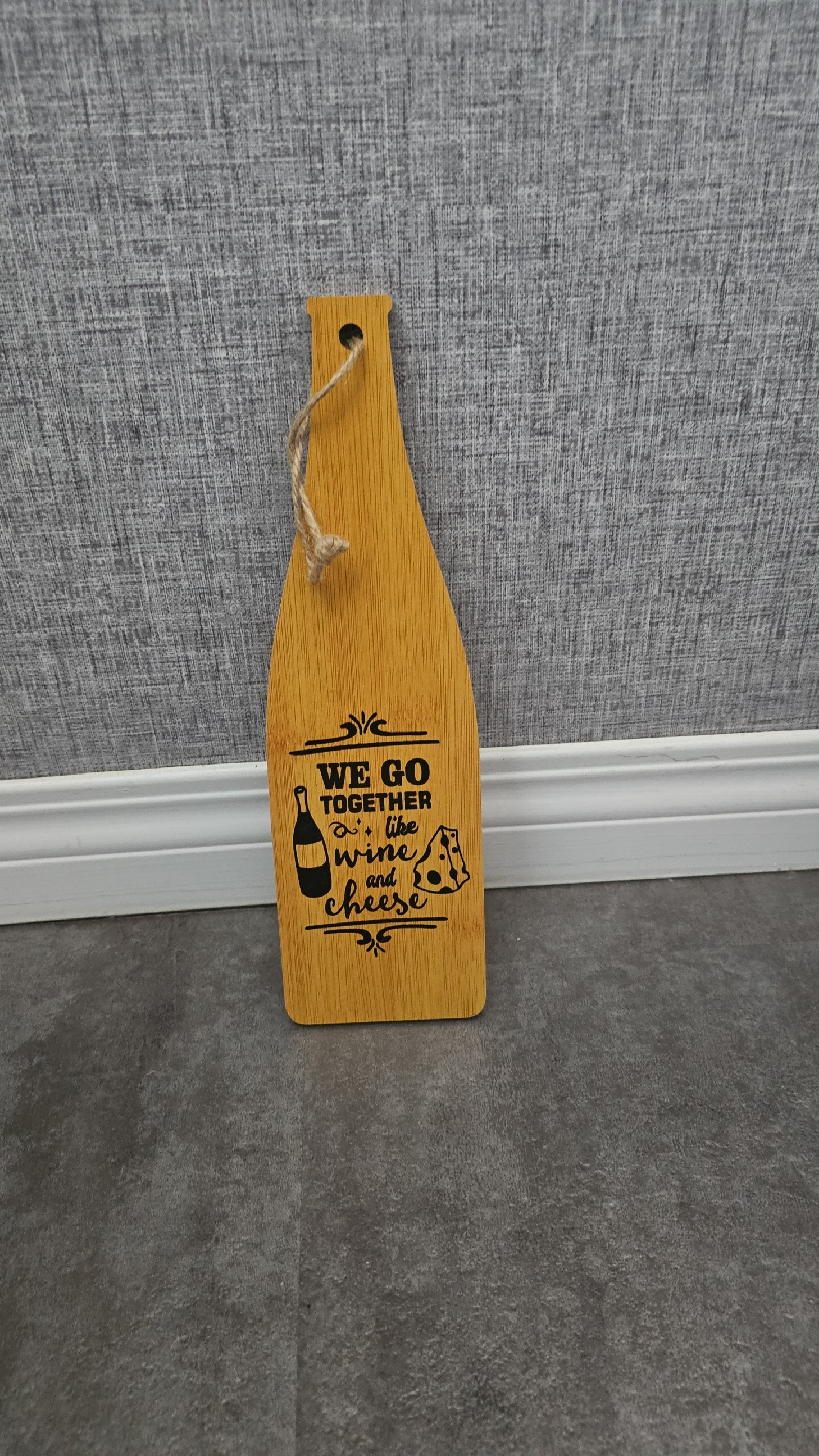 Wine & Cheese Wooden Hanging Decor