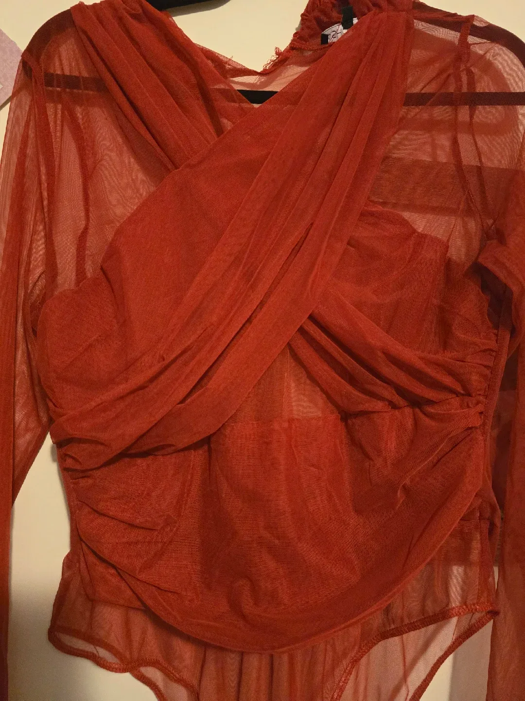 Fashion Nova Red Bodysuit - Size 1X but fit like a Large/Medium image indicator(5)