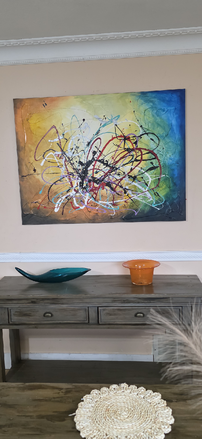 original hand painted painting by local artist Abstract - photo 3