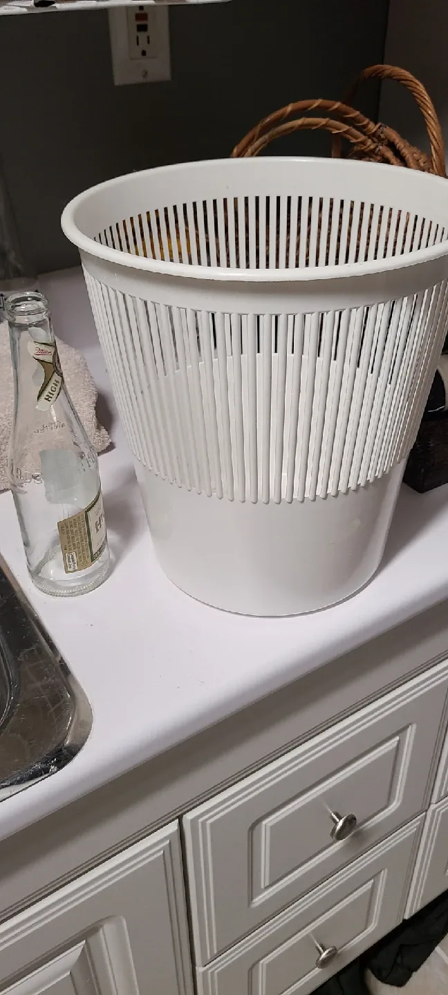 White Plastic Wastebasket thumbnail