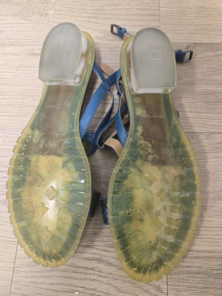 Stephen Venezia Blue Leather Sandals - photo 3