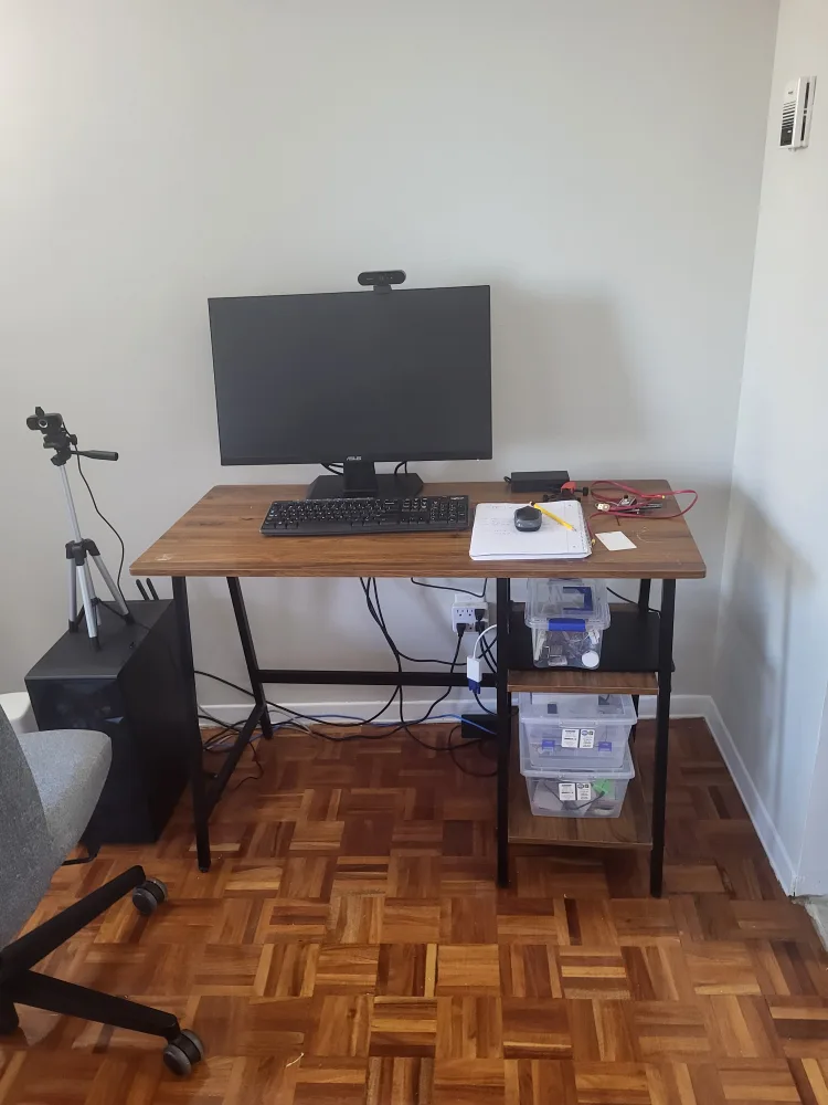 Wood and Metal Computer Desk