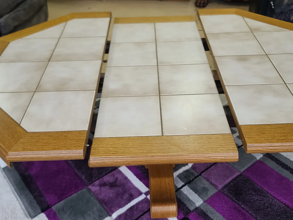 Executive Octagon Oak & Tile Top Coffee Table image indicator(7)