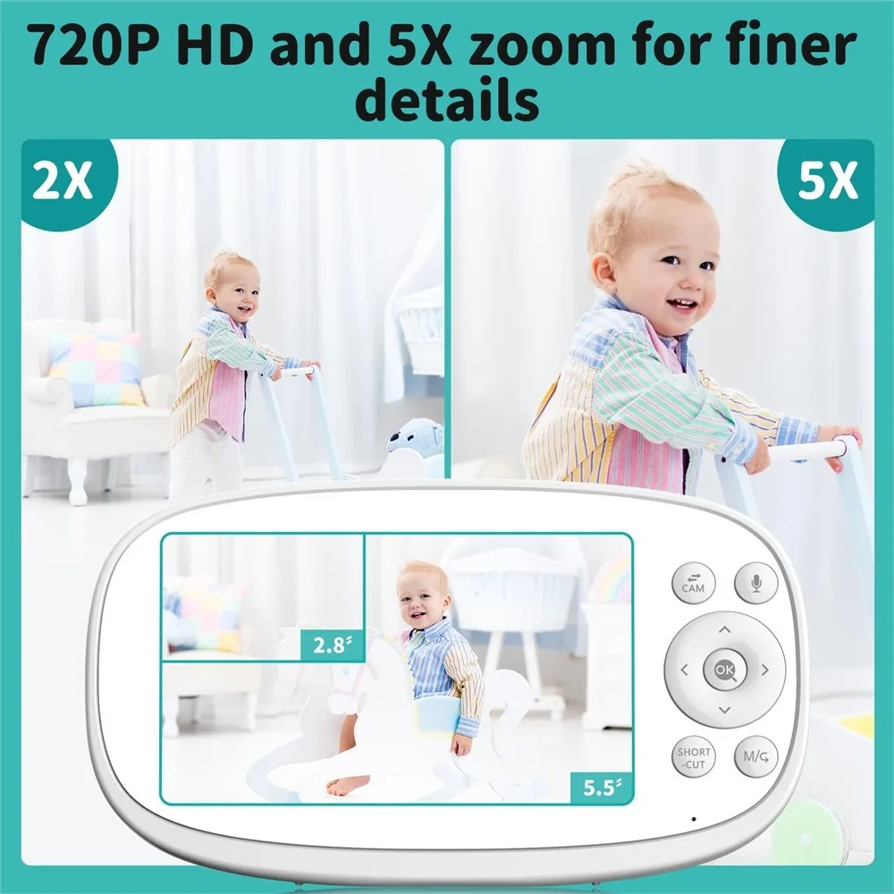 vizolink Baby Monitor 720P HD with 5X Zoom image indicator(2)