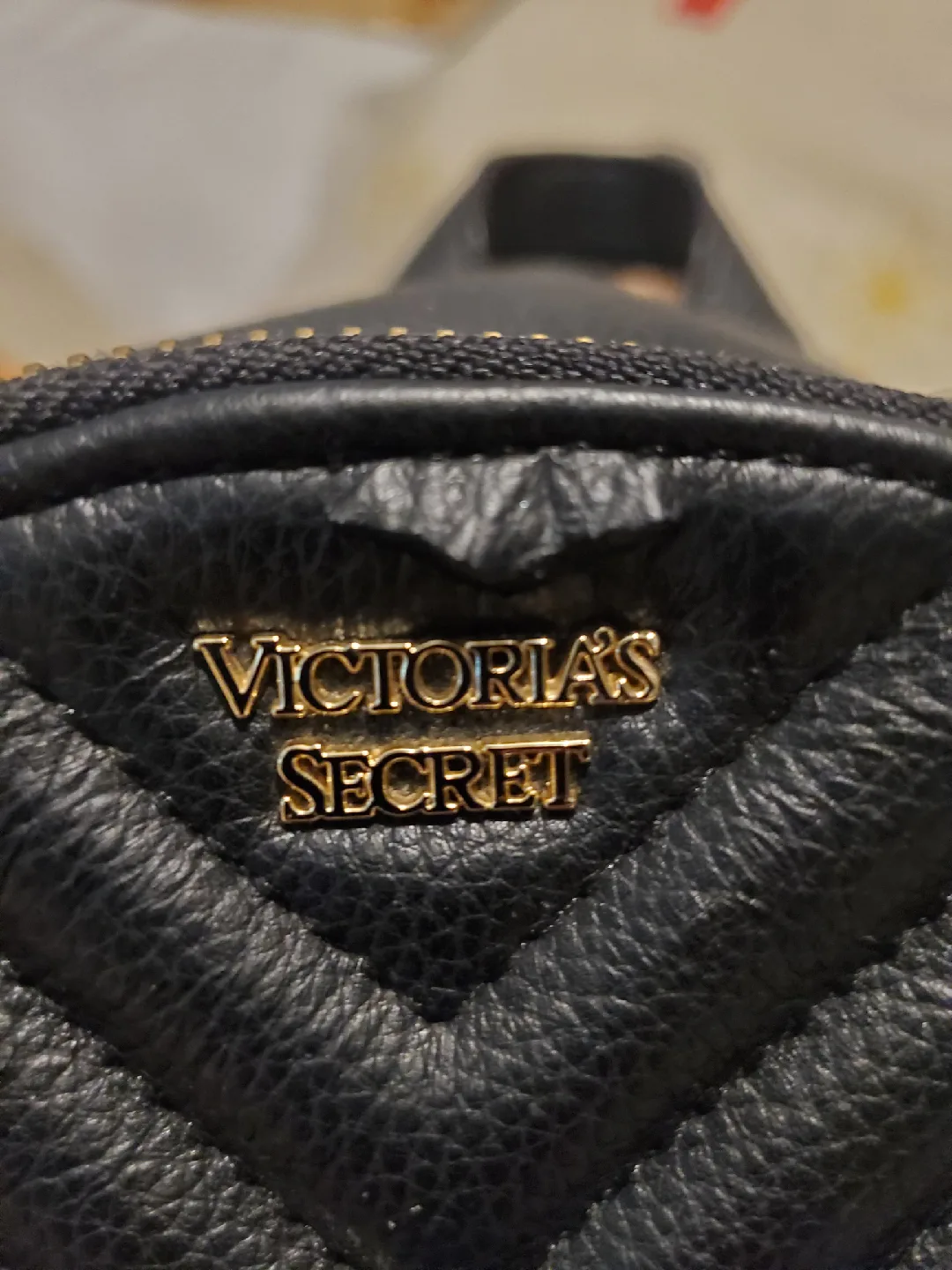 Victorias Secret black mini backpack with gold-like chain accent image indicator(3)