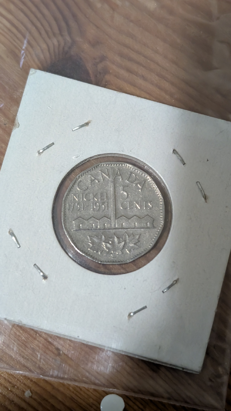 Canadian Nickel 5 Cents - 1751-1951