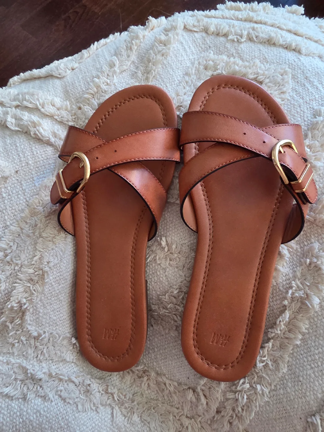 H&M Brown Leather Sandals thumbnail