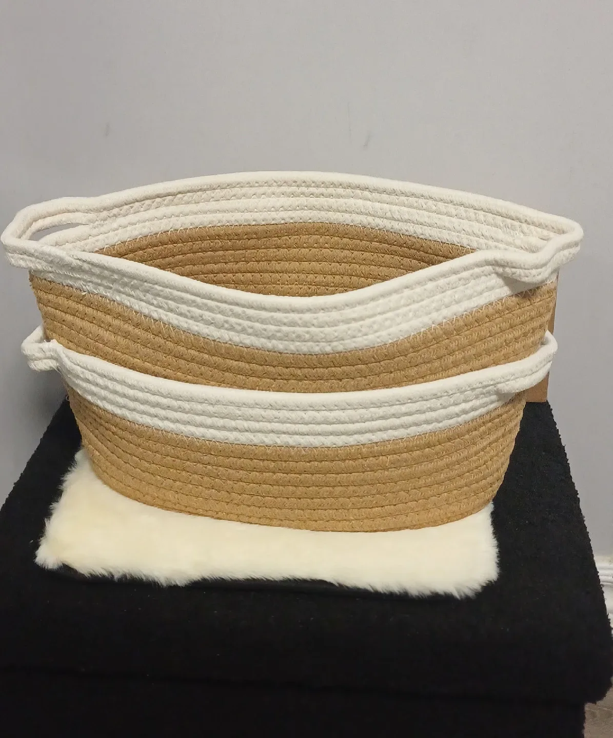 Two-tone Woven Baskets - Set of 2 thumbnail