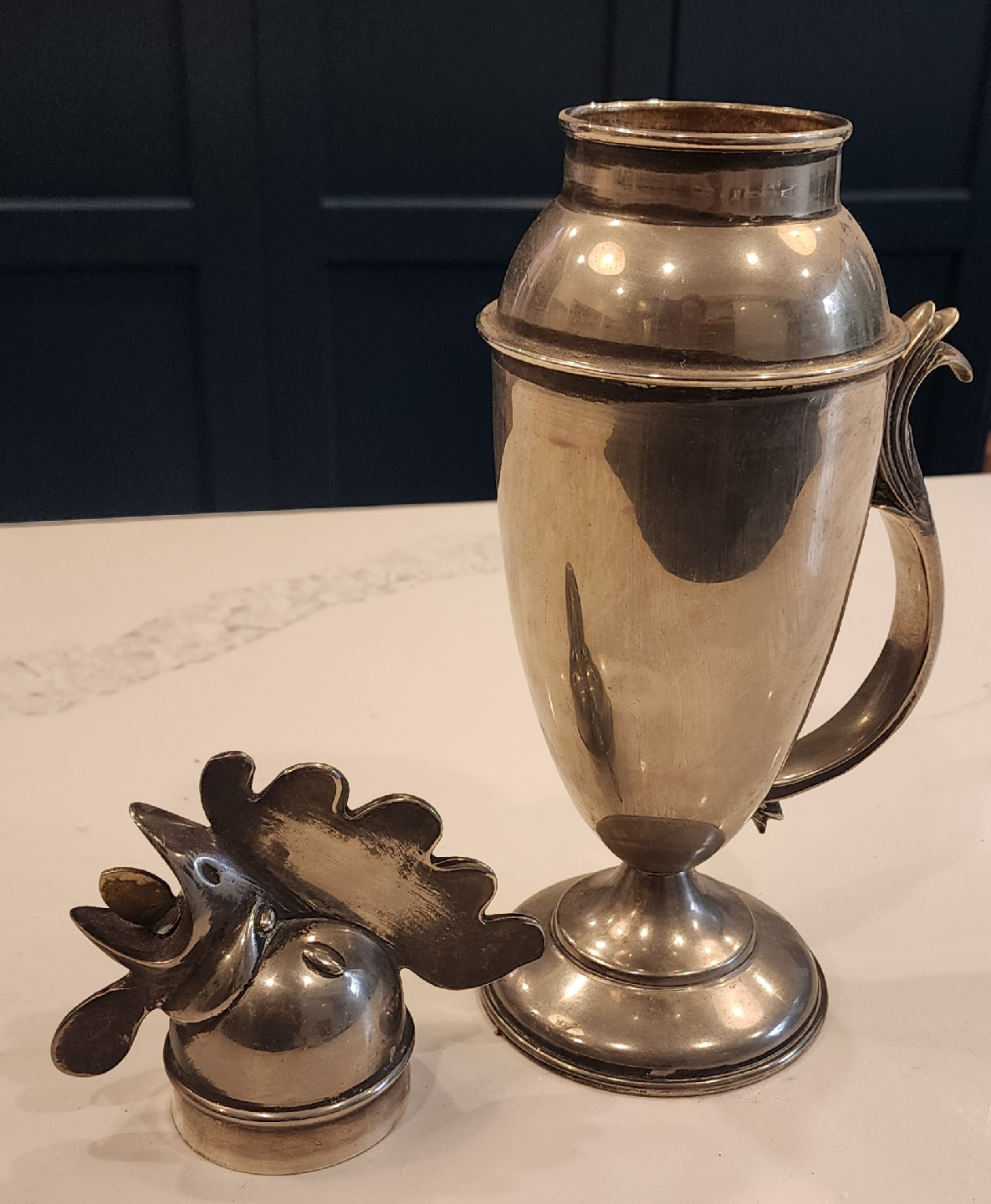 Vintage Silver Plated Rooster Cocktail Shaker - photo 4