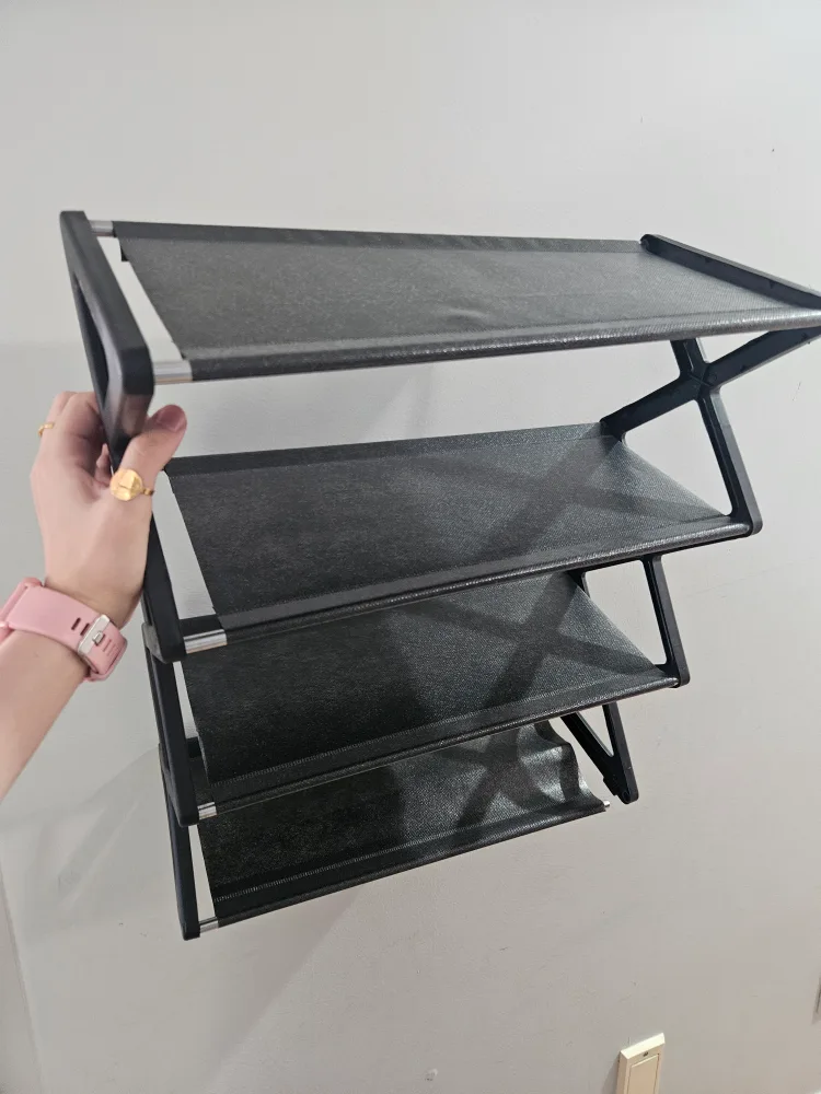4-Tier Folding Shoe Rack - Black 🧡 image indicator(3)