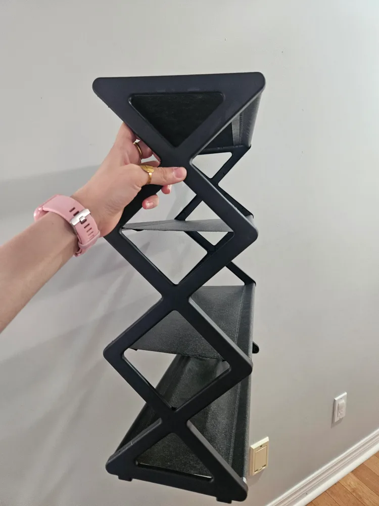 4-Tier Folding Shoe Rack - Black 🧡 image indicator(4)