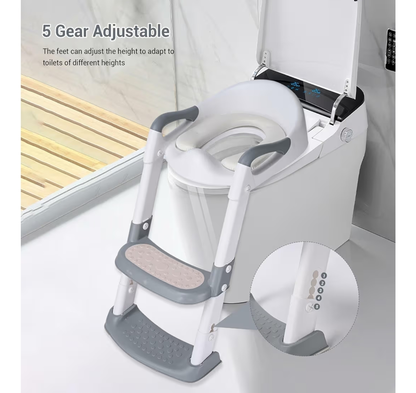 Toddler Toilet Ladder Seat - Adjustable Height - photo 4