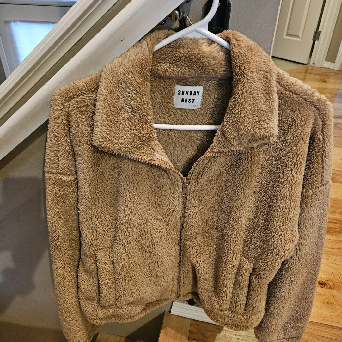 Sunday Best Teddy Zip Up Jacket - Size S