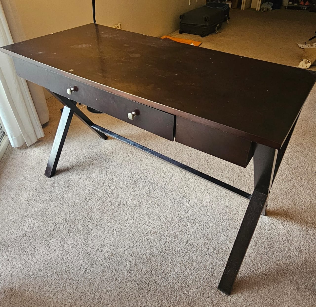 Dark Brown Wooden Desk - photo 2
