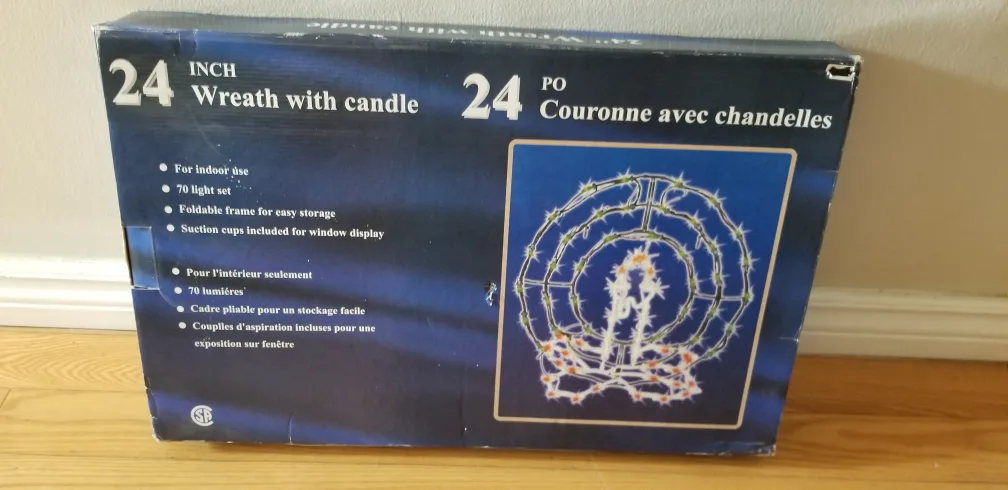 24 Inch Wreath with Candle image indicator(2)