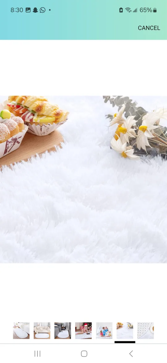 White Fluffy Area Rug image indicator(5)