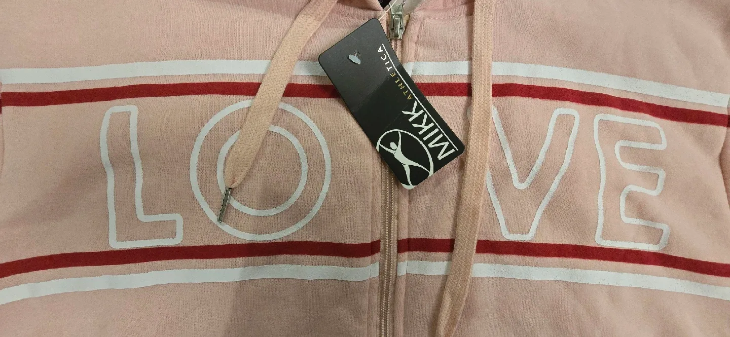 NEW! MIKK Athletica Pink Love Hoodie - Size Womens Small image indicator(3)