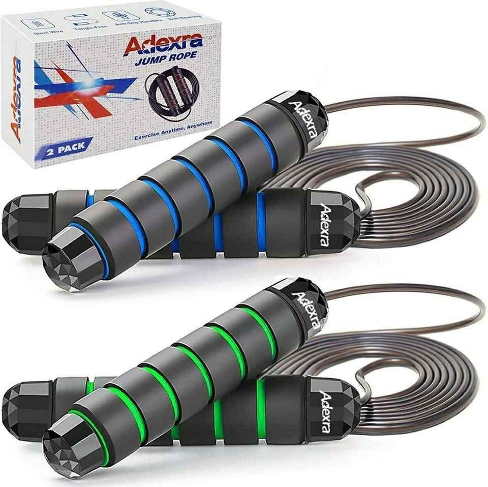 2 Pack Jump Rope Tangle-Free with Ball Bearing Adjustable