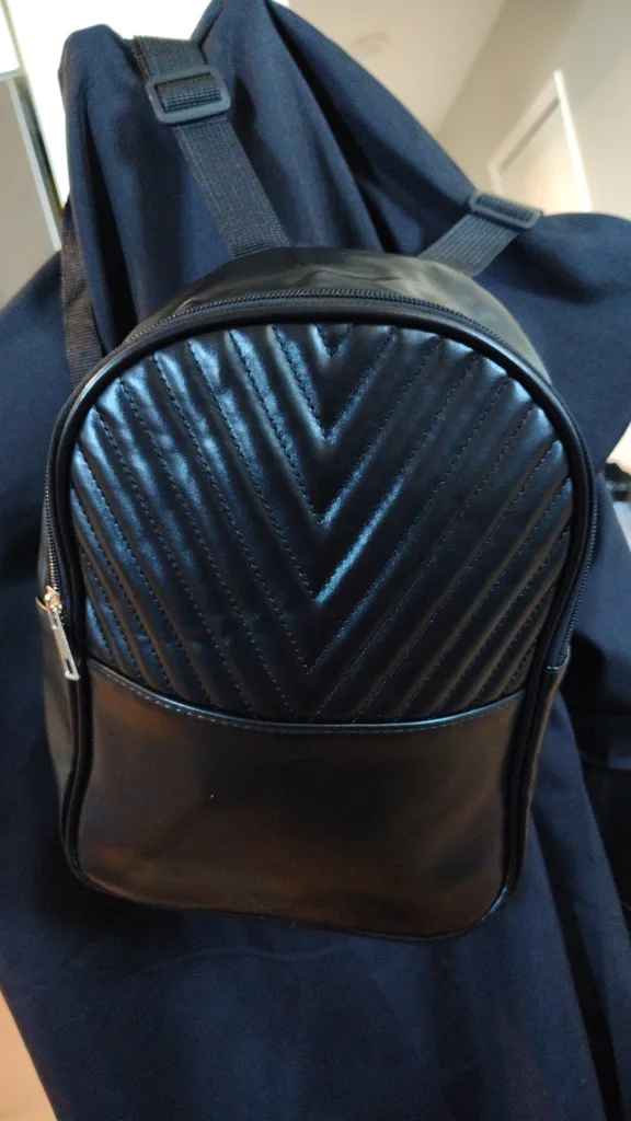 Black Quilted Mini Backpack thumbnail