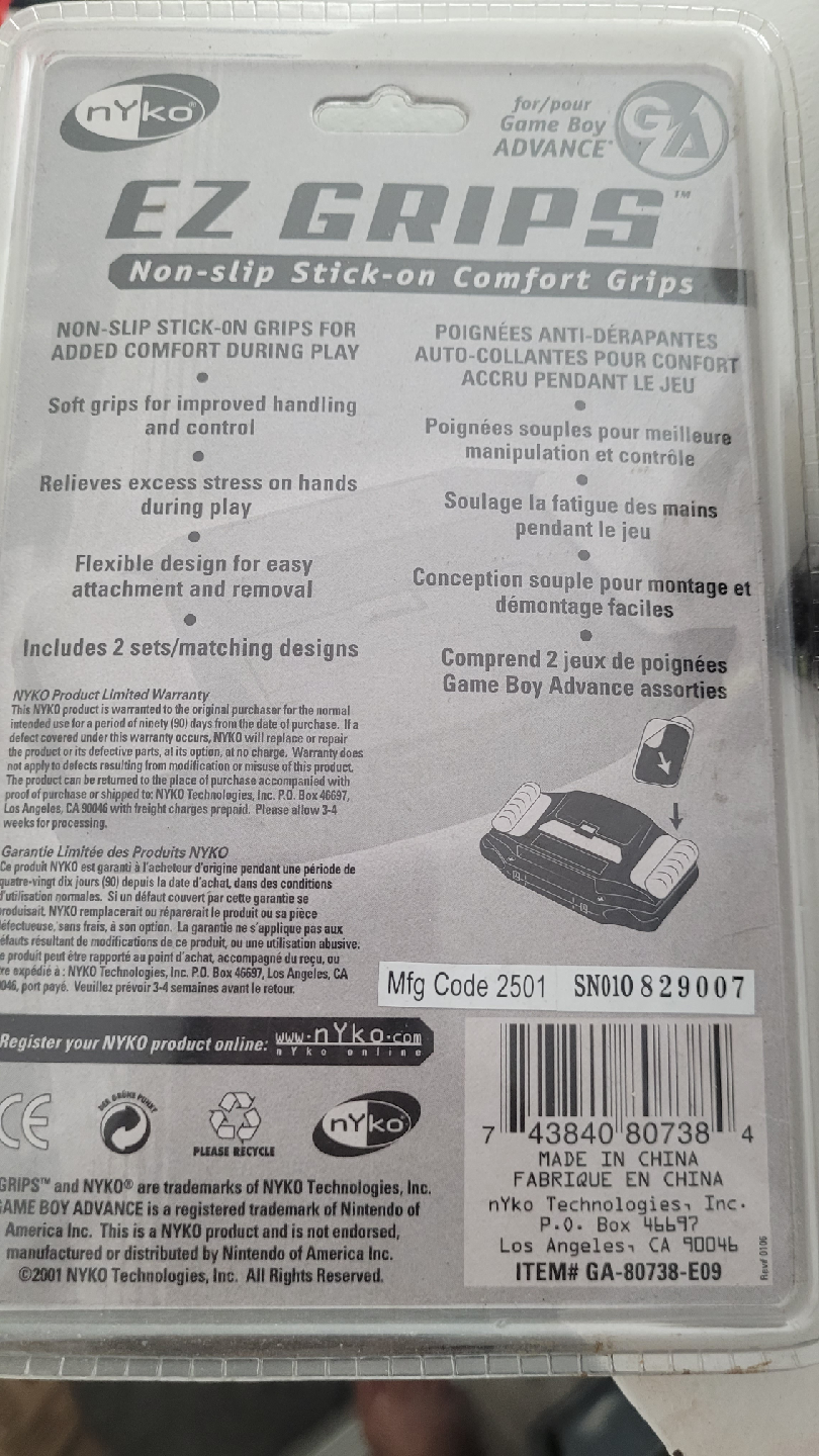 Nyko EZ-Grips for Game Boy Advance - NEW