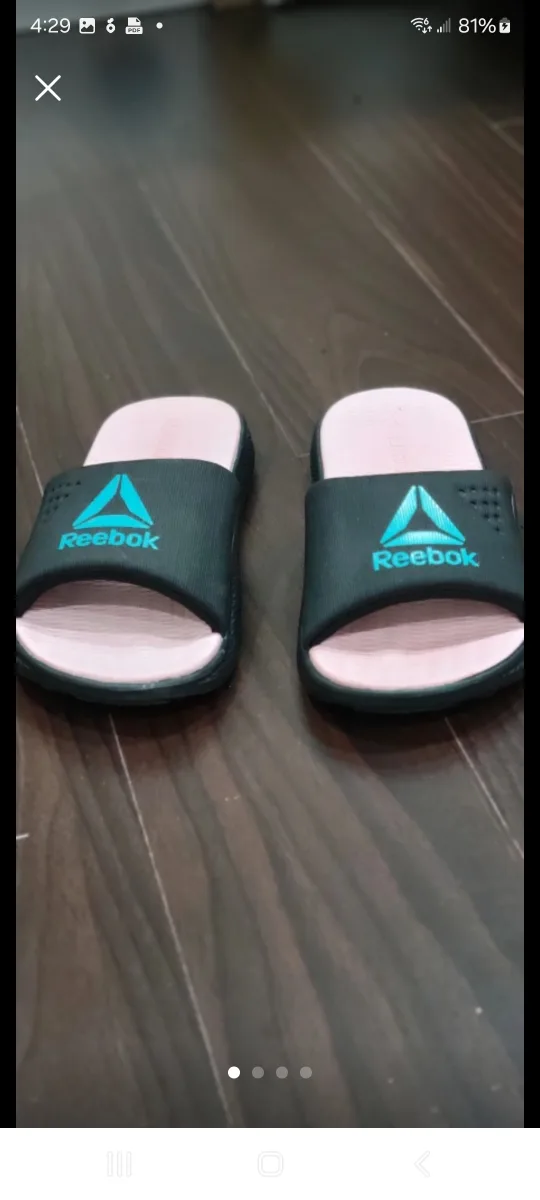 Reebok Slides - Black & Pink thumbnail