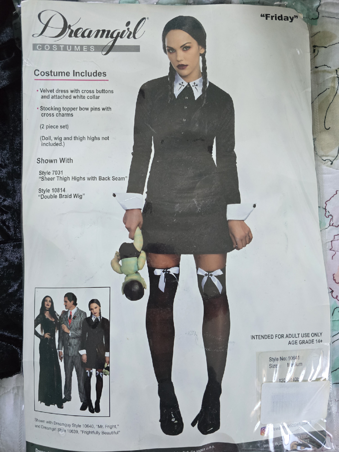 Dreamgirl Wednesday Addams Costume - Size M